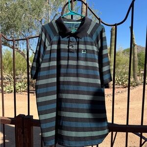 Cinch Black and Green Polo Shirt with Classic Stripes